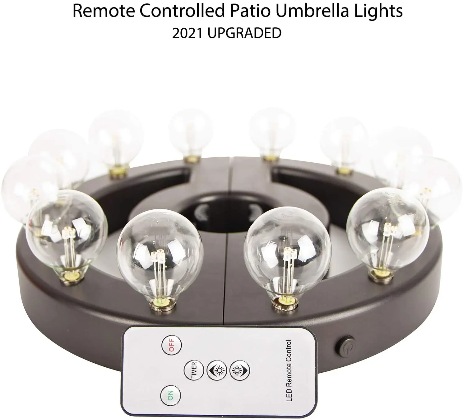 Amazon Hot Sale 12 Count G40 Bulbs Patio Umbrella Light Outdoor with Remote Control