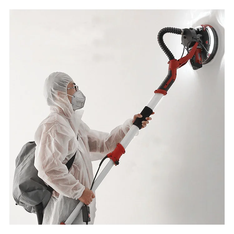 High Efficiency 750W dust-free telescopic 225mm hand-held long dry wall sander machine
