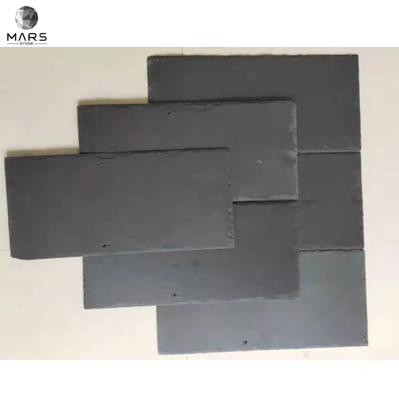 China Factory  Natural Stone Black Roof Slate Tiles For Villa Slate Roofing