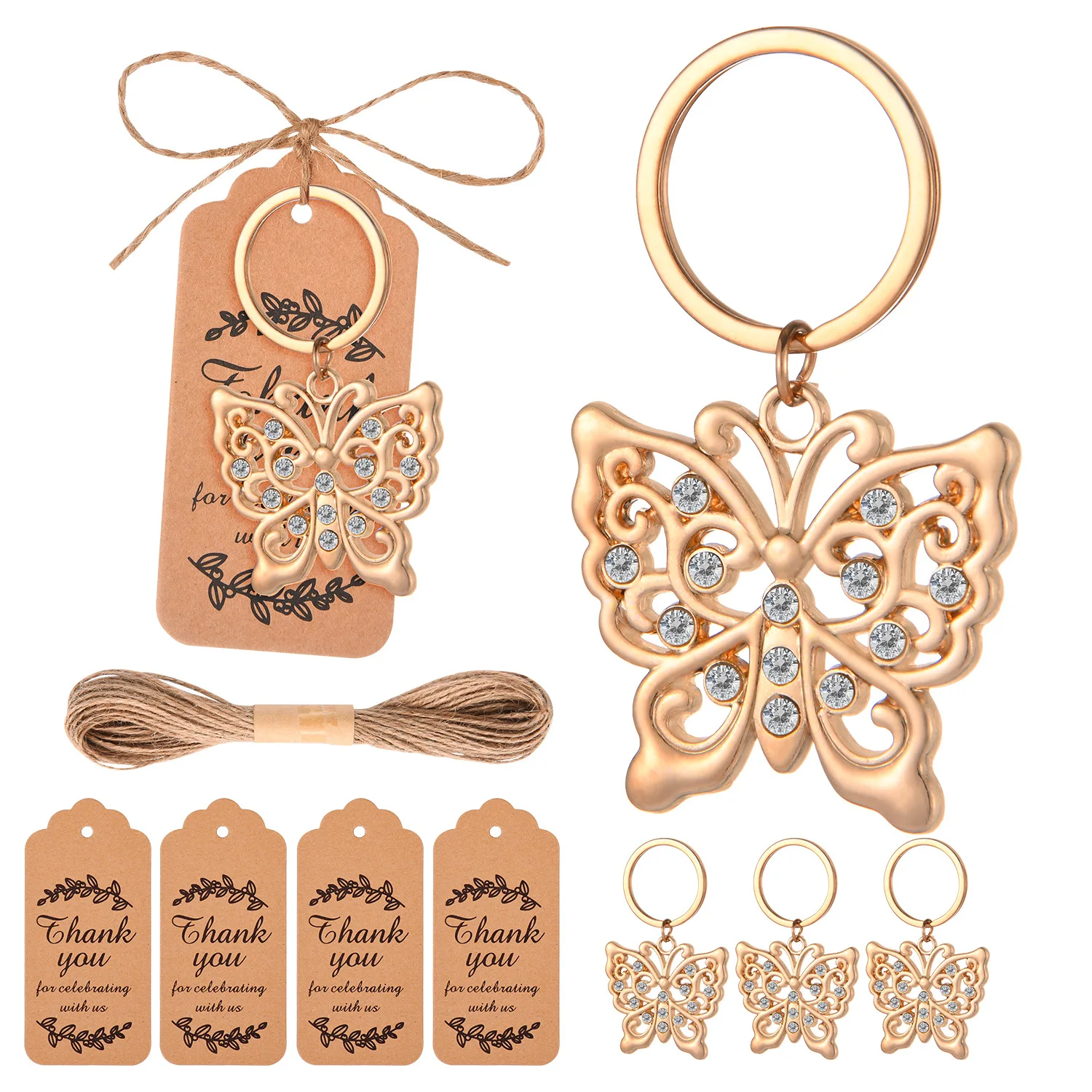 Wedding Butterfly Keychain Welcome baby shower gift for guest or souvenir Birthday party gift