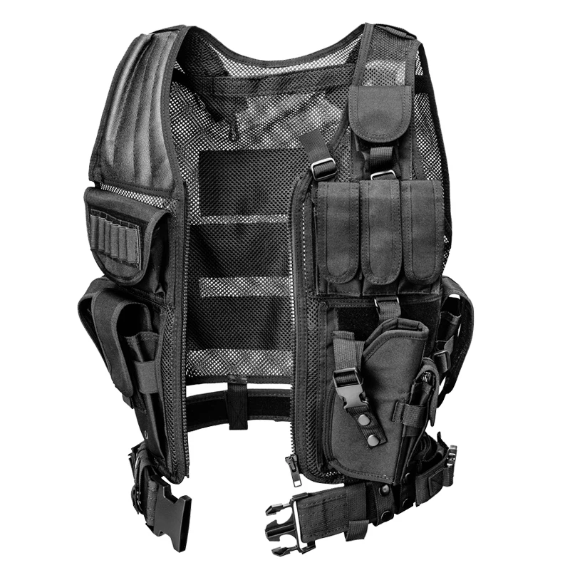 Hot Sale Hunting Training Game Vest Adjustable Breathable Training Weighted Vest Tactical Durable Mesh Vest with Utility Pouches