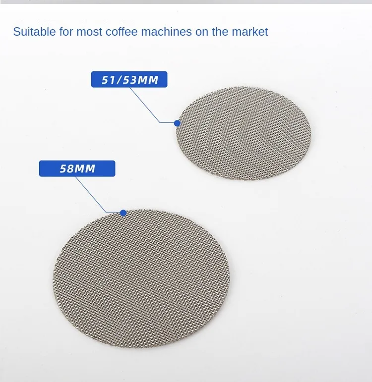 Espresso Puck Screen 1.0mm 1.7mm Thickness sintered screen 316 316L Stainless Steel  Dispersion Screen Filter