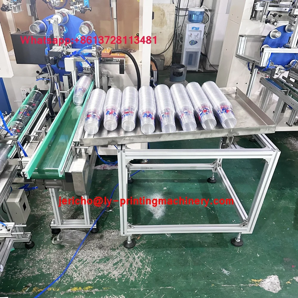 Multiple color plastic cup disposable cup logo full auto screen printing machine bubble cup logo silk screen printing machine