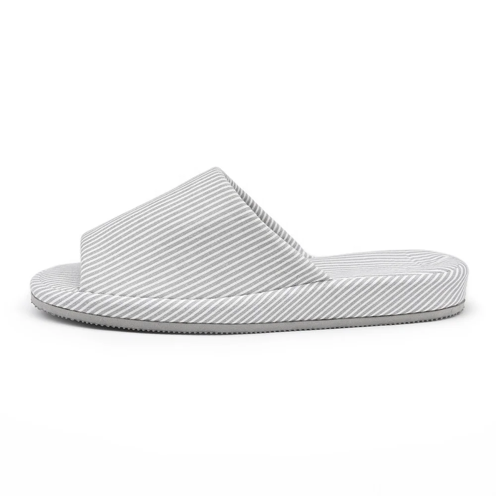 Japanese woman men  couple cotton fabric thick sole home  indoor open toe slipper