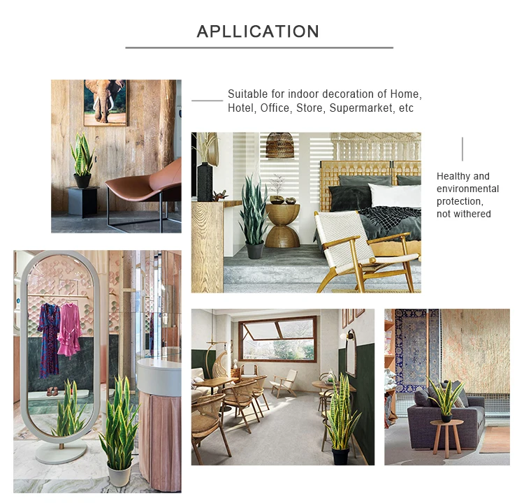 New Arrival Fake Green Plants Desktop Faux Sansevieria for Sale Plastic Artificial Office Plants