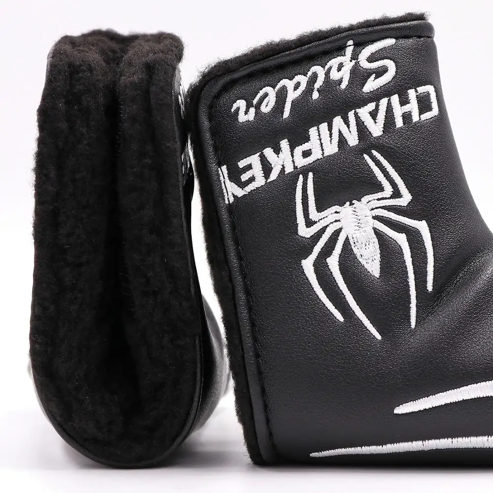 
Wholesale Custom Magnetic Golf Putter HeadCover Spider Design PU Leather Golf Blade Cover 