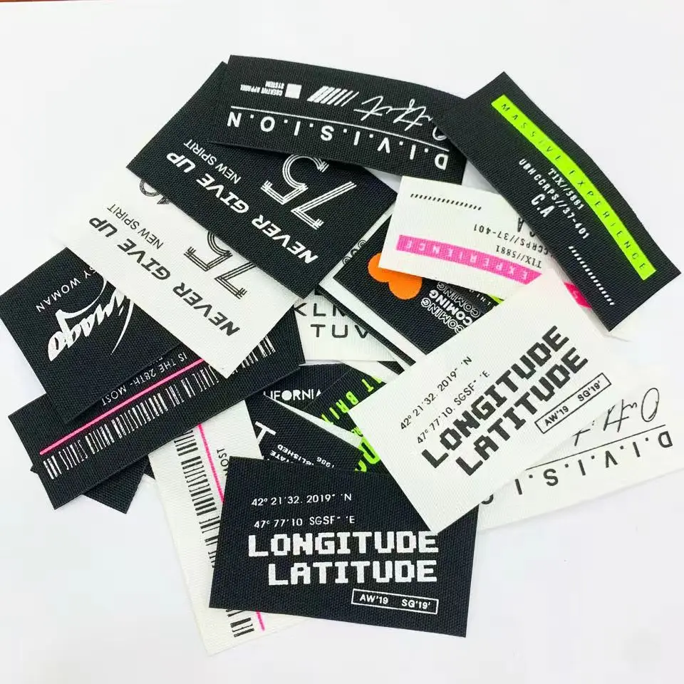 Custom Organic Label Cotton Sewing Fabric Tag Clothing Labels Woven Label for Clothes