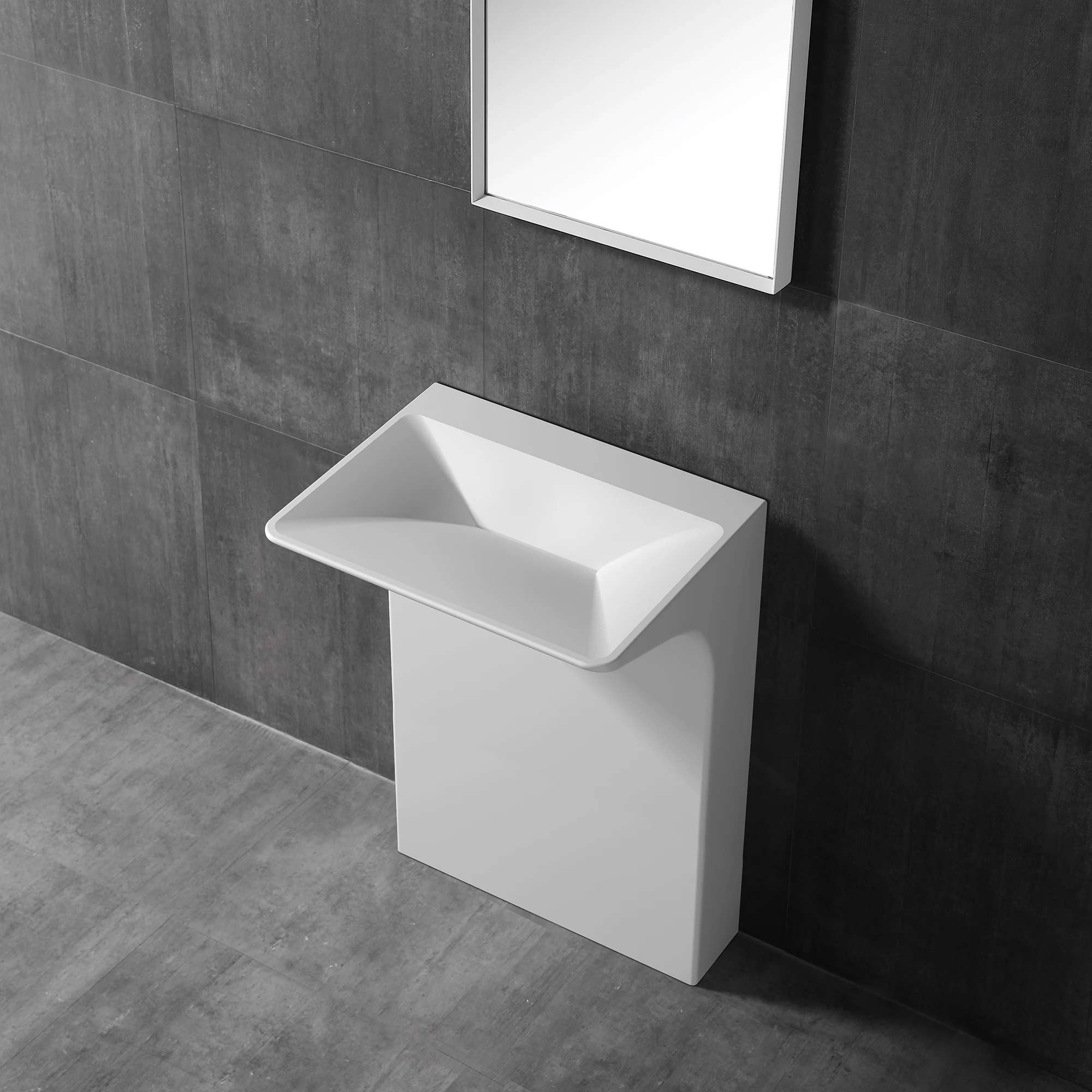 round shape bathroom wash hand basin freestanding cast stone resin basin art sink