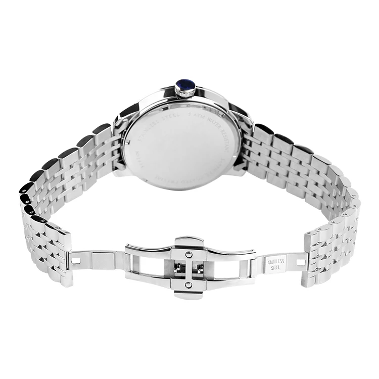 2023 Waterproof Custom Logo White Fashion Elegant 304 316 Stainless Steel Quartz Watch