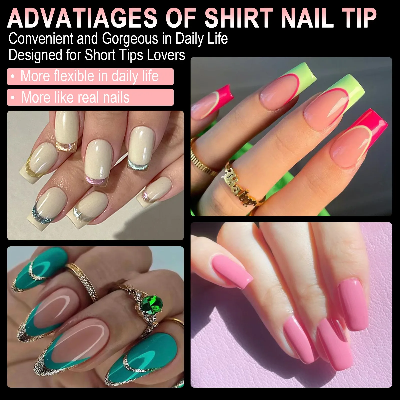 600PCS semi-matte transparent soft gel x artificial nail massage manicure technique full set of almond nails extended DIY