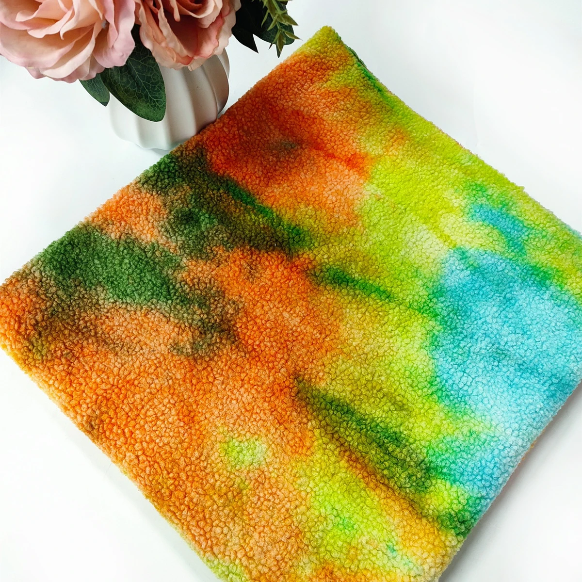 Warm Effect Polyester Leopard Purple Teddy Bear Fur Sherpa Fleece Fabric