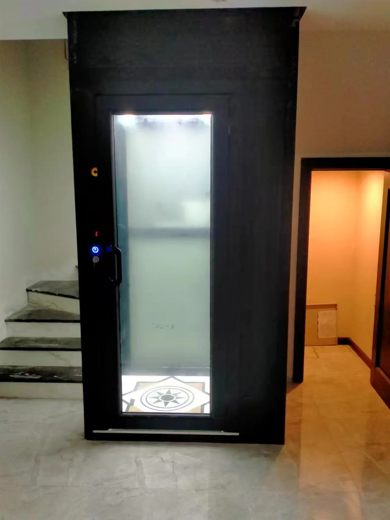 Residential Home Elevator Safety Lift Panoramic Glass Large Capacity Titanium Stainless Steel Passenger Elevators