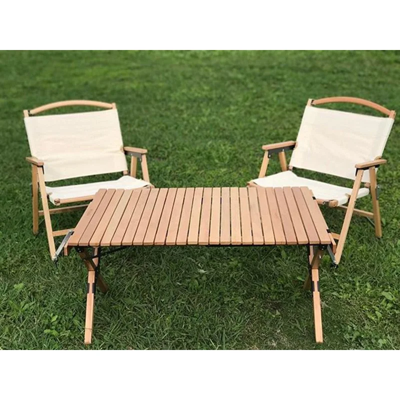 Высококачественный складной стол и стул из Букового дерева для пляжа и сада
