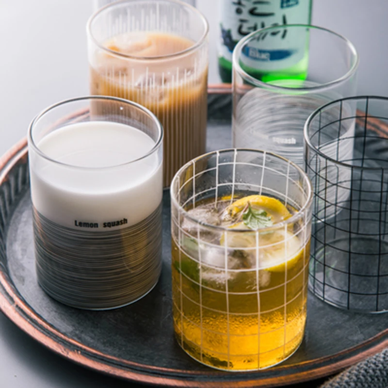 Heat Resistant Borosilicate Custom Logo Milk Drinking Tea Glass Cup