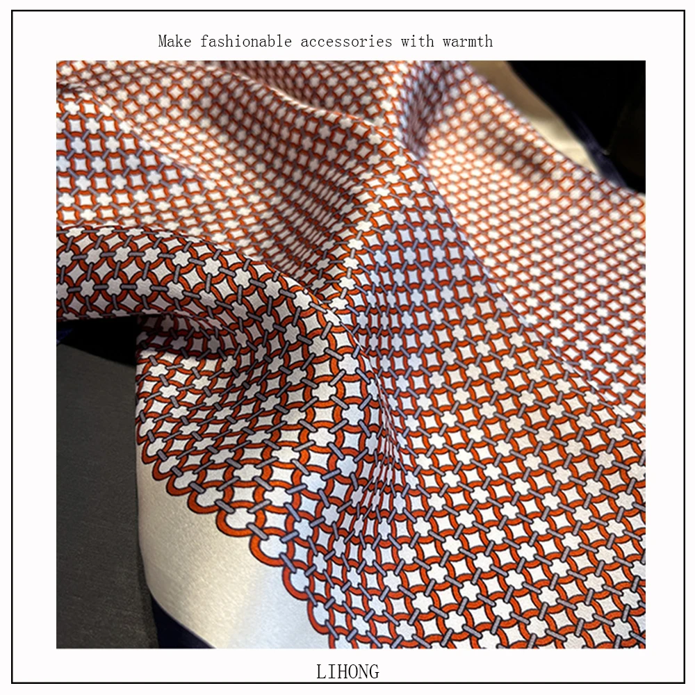 Wholesale Customized New Design Digital Printing Silk Scarf 100%Silk Printed Head Accessories Square twill