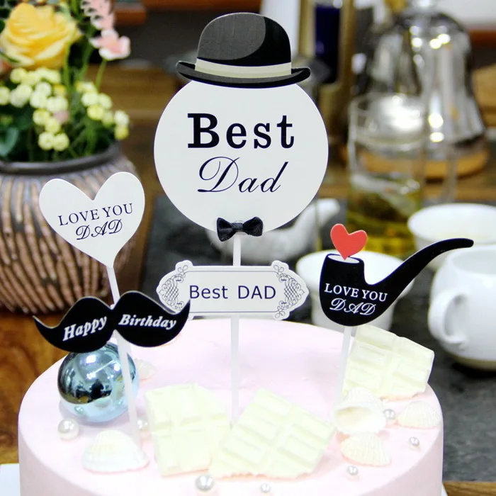 5 шт./компл. топперы с надписью Best Dad Cake баннер на День отца товары для вечеринок
