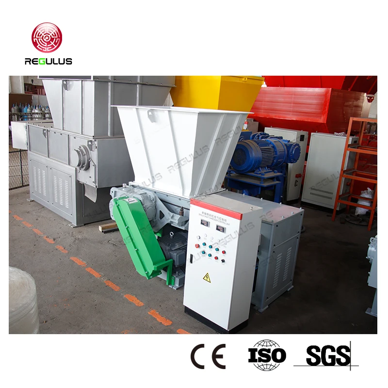 Shredding Recycling Plastic PE Materials Crates Boxes Buckets Pipes Pallets Single Shaft Shredder Machine