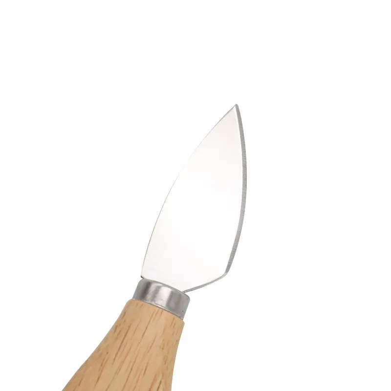 Premium 7-Piece Cheese Knife Set - Oak Wood Handle Stainless Steel Cheese Knives