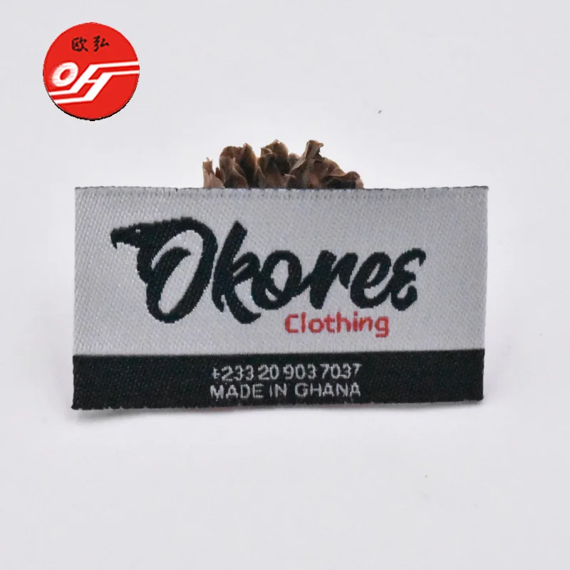 Direct factory woven label for clothing polyester woven label customize woven labels