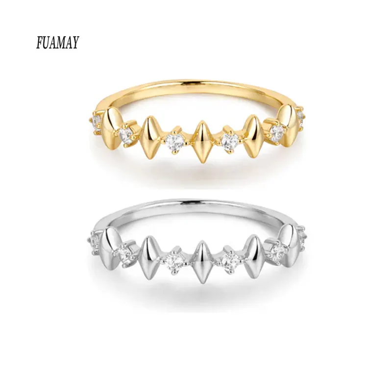FUAMAY Wholesale Price Fine Jewelry Ring High Quality Multi Sparkle Ring Silver 925 gold plate Ring for woman and man