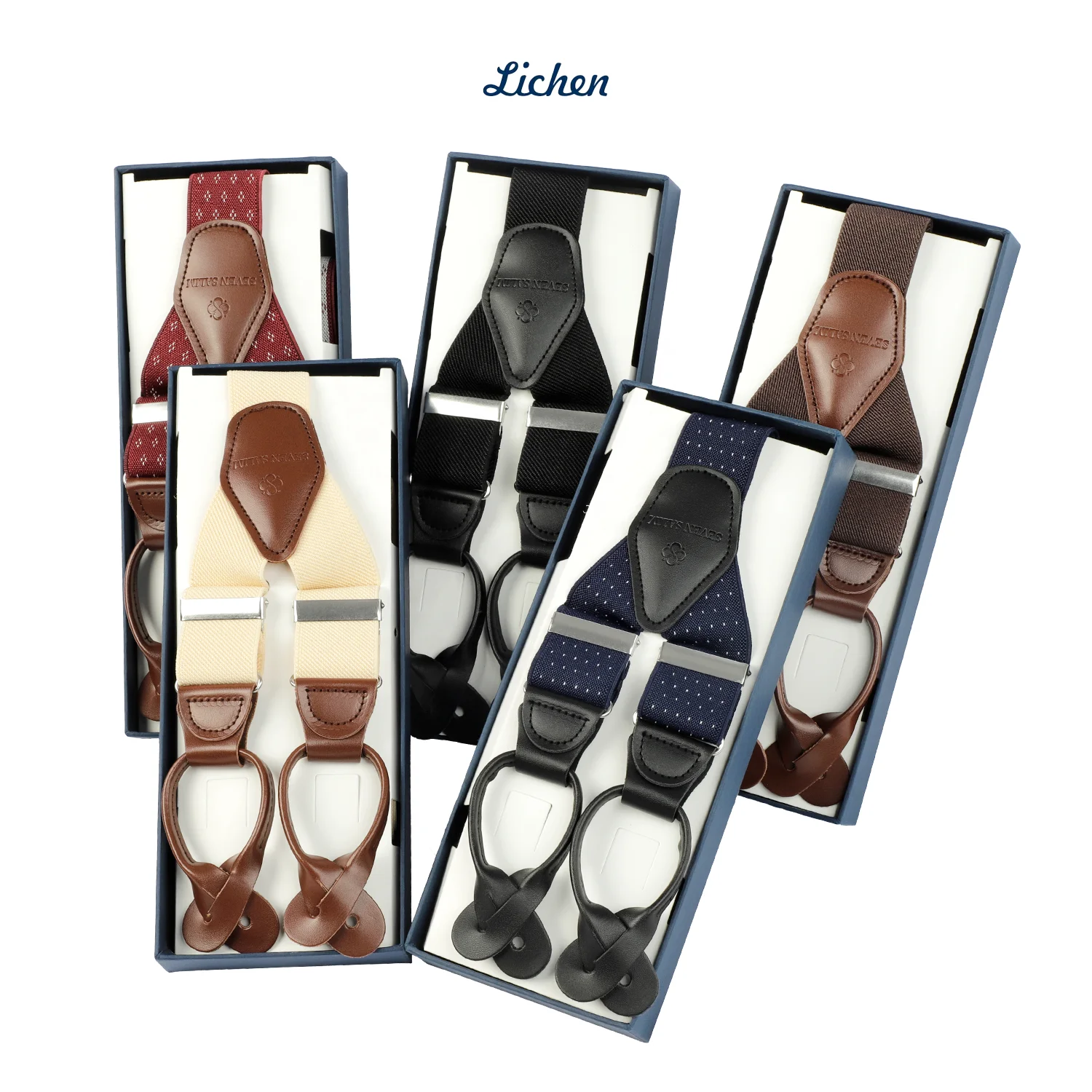 Top Quality Boutique Cute Factory Supply Customized Red Point Colorful Elastic Button Suspenders