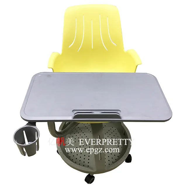 Hot Plastic Armchairs School node Chair with Casters of School Furniture Table and Chair