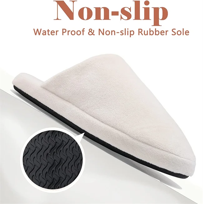 Custom Logo White Spa Shoes Hotel Travel Washable Luxury Spa Slippers