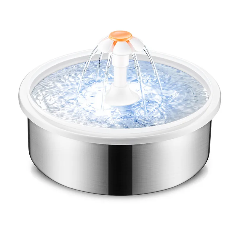 Wholesale Cat Dog Drinking Water Pet Bowl Stainless Steel Quiet Waterfall Dispenser Electric Automatic Cat Water Feeder
