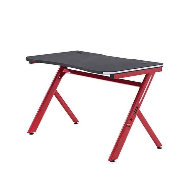 Internet Cafe Black Steel Frame Gaming Desk PC Office Computer Table