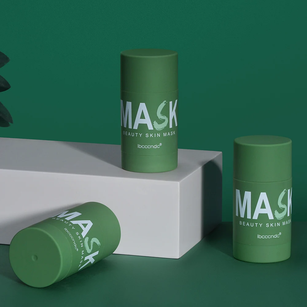 skin care men women face detox clay cleaning green tea mask stick