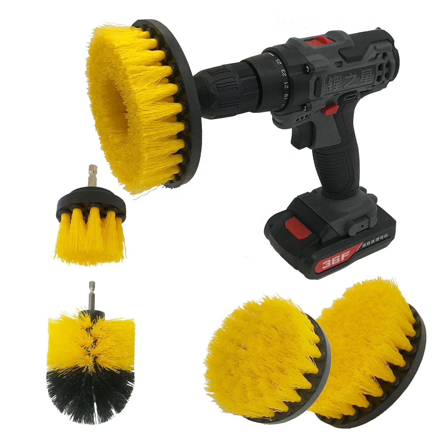 
5 Pack Electric Scrubber Brush Drill Brush Kit For Bathroom Bathtub Tiles Toilet Cleaning 