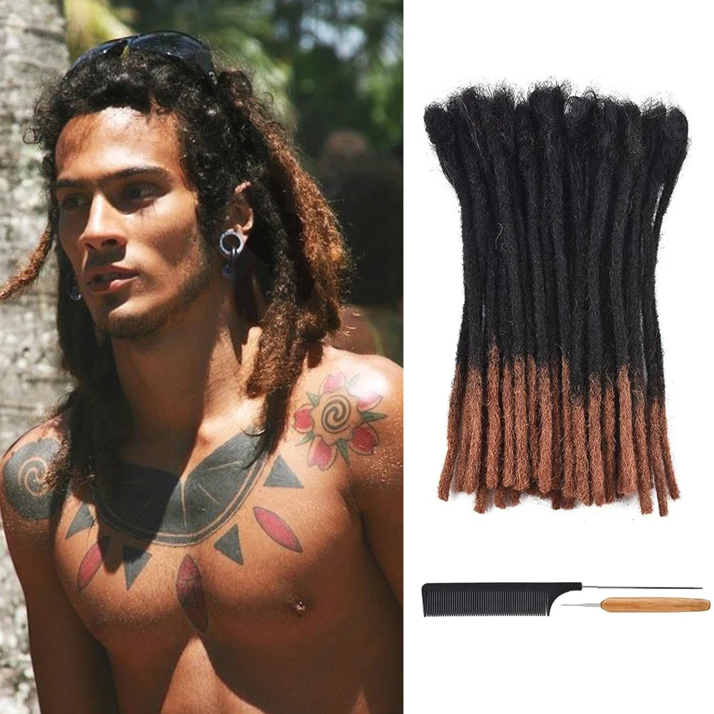 Dreadlock Extensions Human Hair Handmade Permanent Human Hair For Man/Women/Kids Full Head Can Be Dyed Bleached Curled