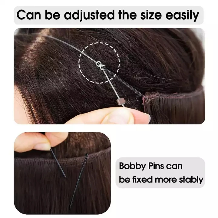 Silky Straight Clip in Hair With Fish Line One Piece Halo Invisible Headband Wire Remy Halo Hair Extensions Human Hair