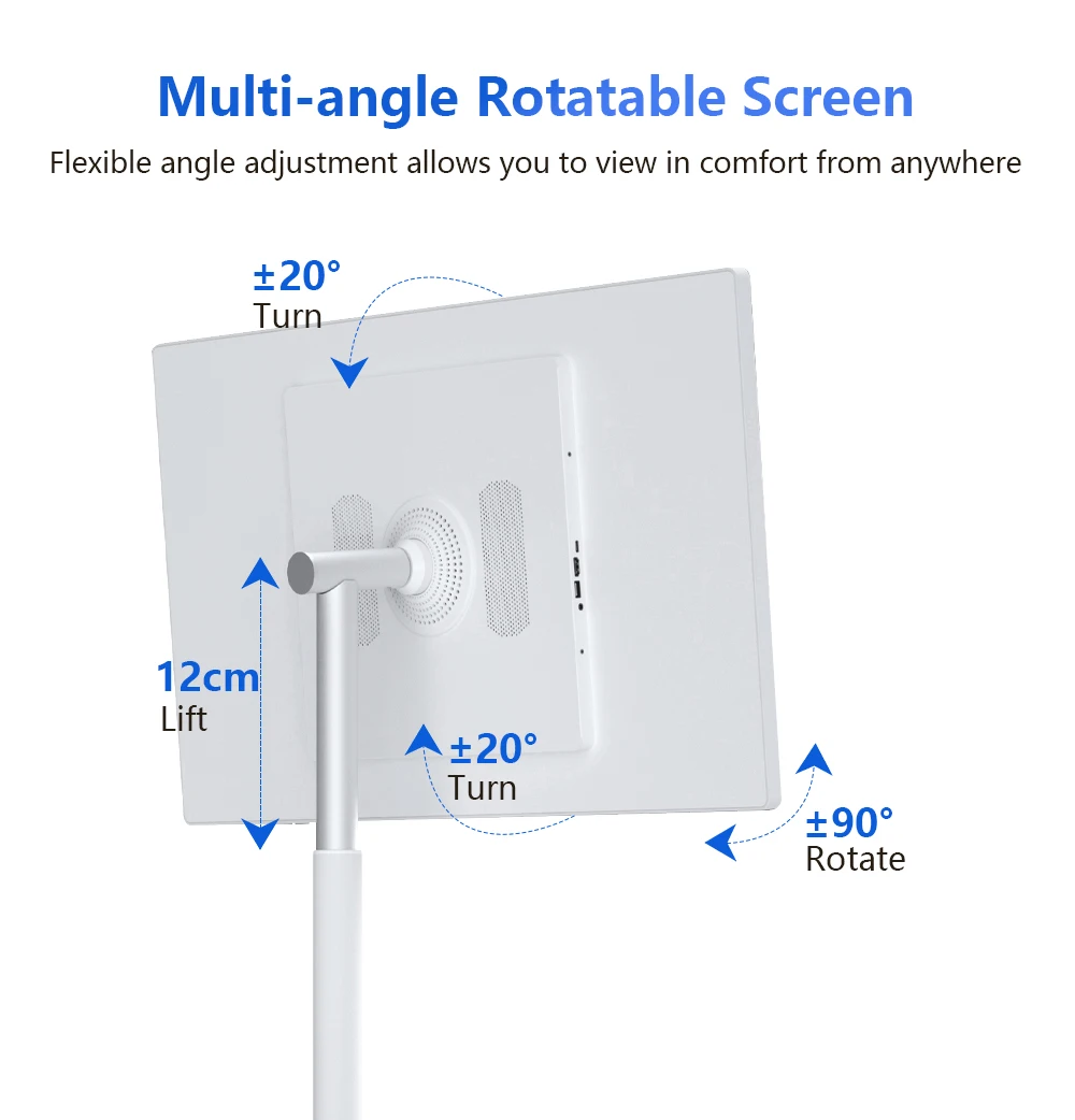27/32 Inch Retractable Rolling TV | 1080P Android 13 Smart Monitor with Wheels