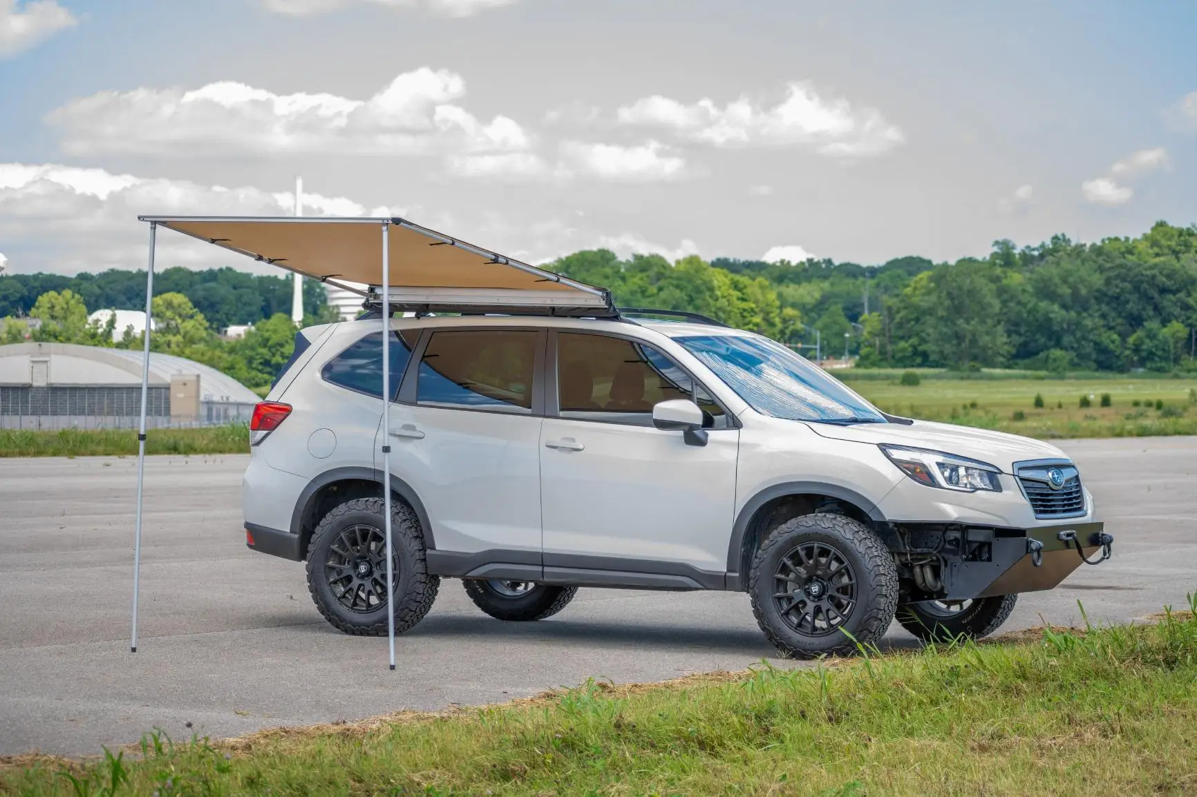 Outdoor Camping Travel PU2000mm UV50+ Shade SUV Car Side Awning Rooftop Pull Out Tent Shelter