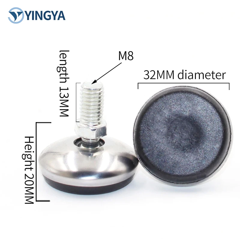 Universal MM8 Swivel Adjustable Conveyor Plastic Furniture Rivet Base Leveling Feet