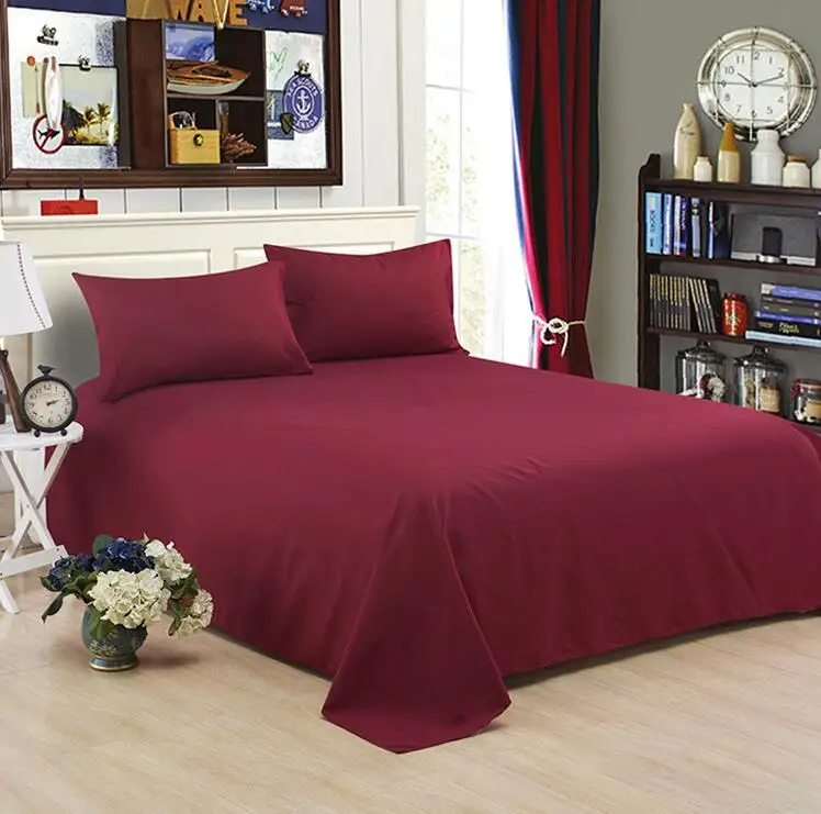 
Hot Sale Burgundy Polyester Sheet Set Soft Microfiber Bed Sheets Double Brushed Breathable Bedding set 