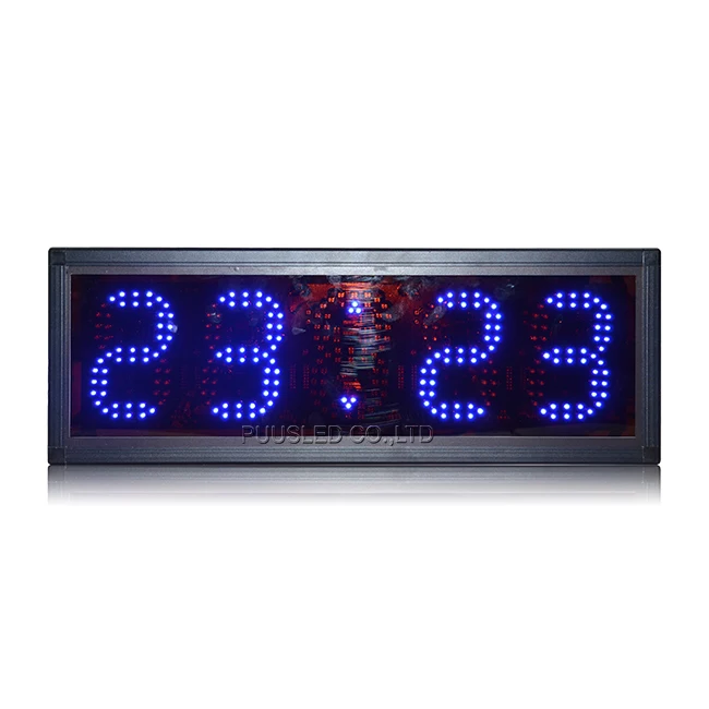 Indoor LED digital time and temperature screen PCB clock display sign Blue 4.0 inch wall clock screen
