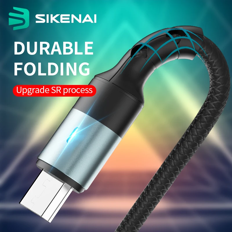  Sikenai 5A USB Micro кабель для быстрой зарядки умный отключения питания и передачи