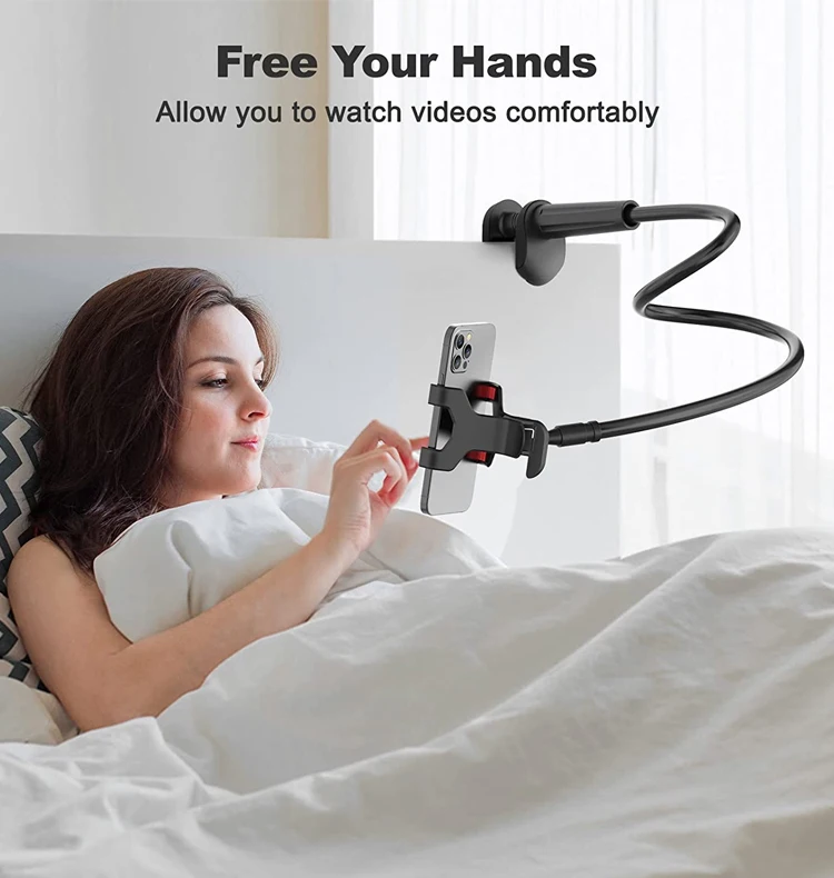 Adjustable Desktop Phone Holder Bed Post Clip Lazy Scalable Flexible Rotatable Tablet Gooseneck Mount Bed Phone Holder for iPad