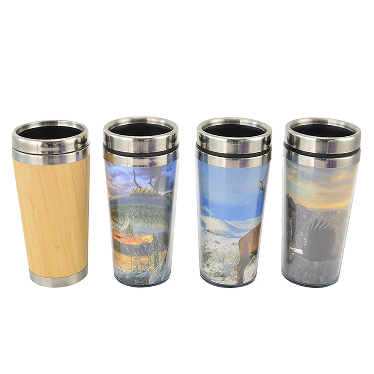 Sublimation Blanks Promotional Cheap Price Custom Design PP Lid Metal Big Fancy Cute Cartoon Water Cup