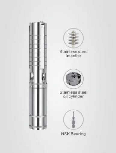 wedo 4inch 48v 750w 1hp Stainless Steel  Brushless DC Solar irrigation submersible deep well Water Pump