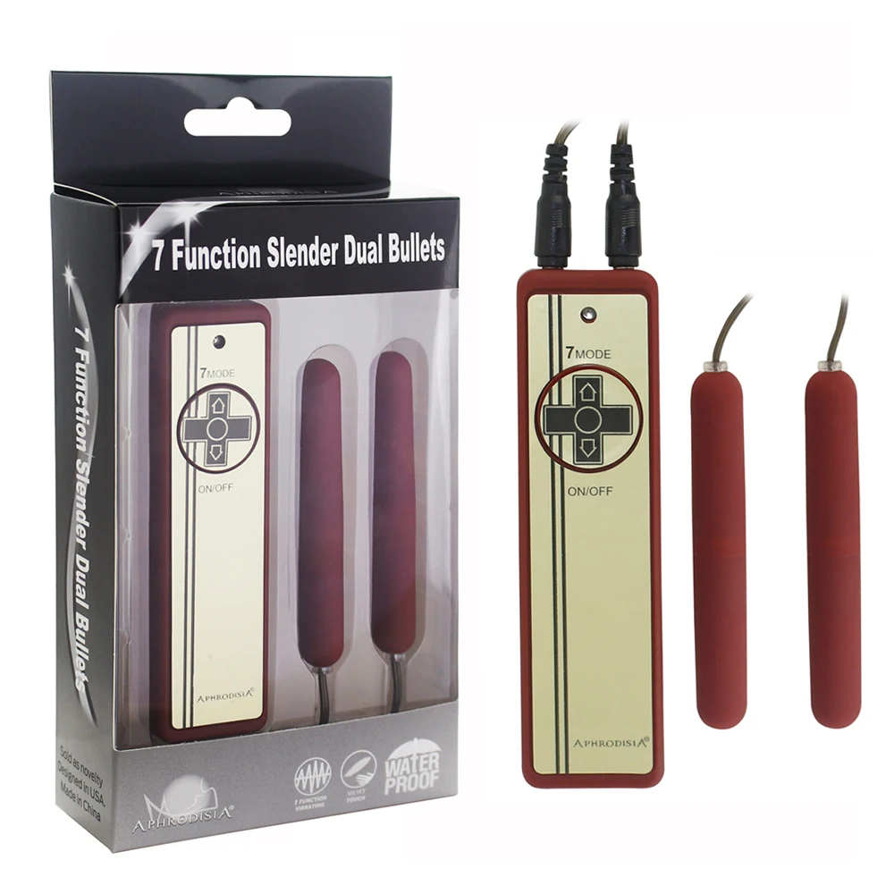 IPX7 Waterproof 7 Vibration Functions Slender Dual Bullets Toys Sex Adult Vibrator