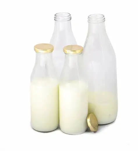 
Transparent Empty Round Beverage Juice Milk Glass Bottle 300 ml 500 ml With Metal Cover 
