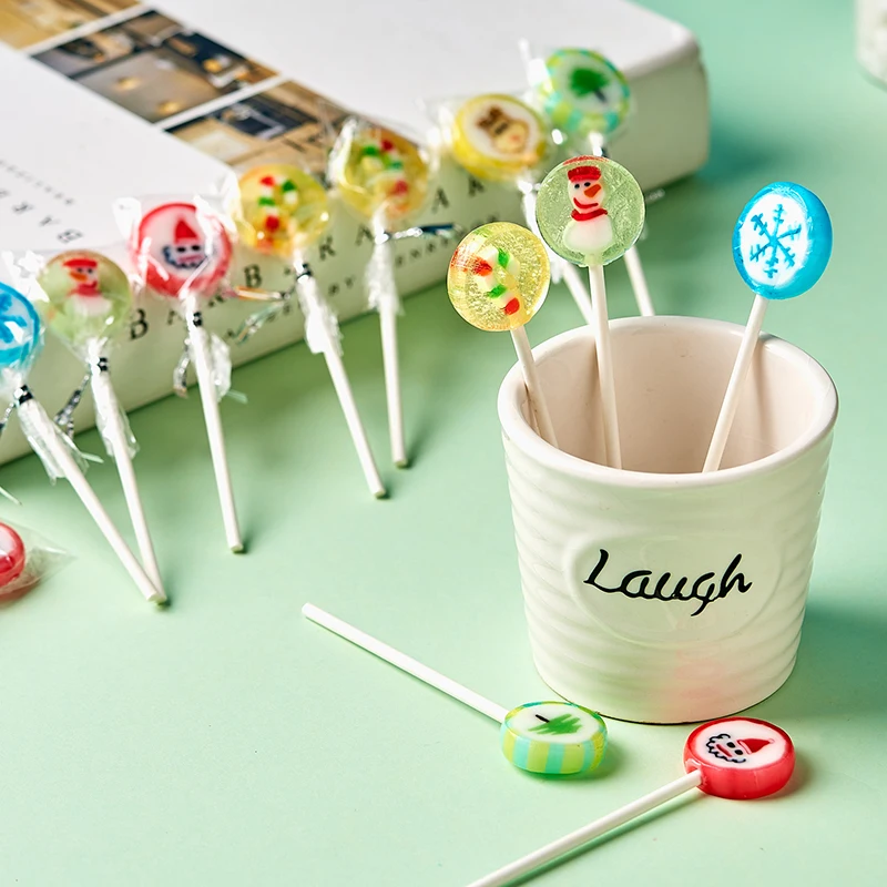 china Christmas hard lollipop halal cartoon hard candy lollies candy Support OEM&ODM