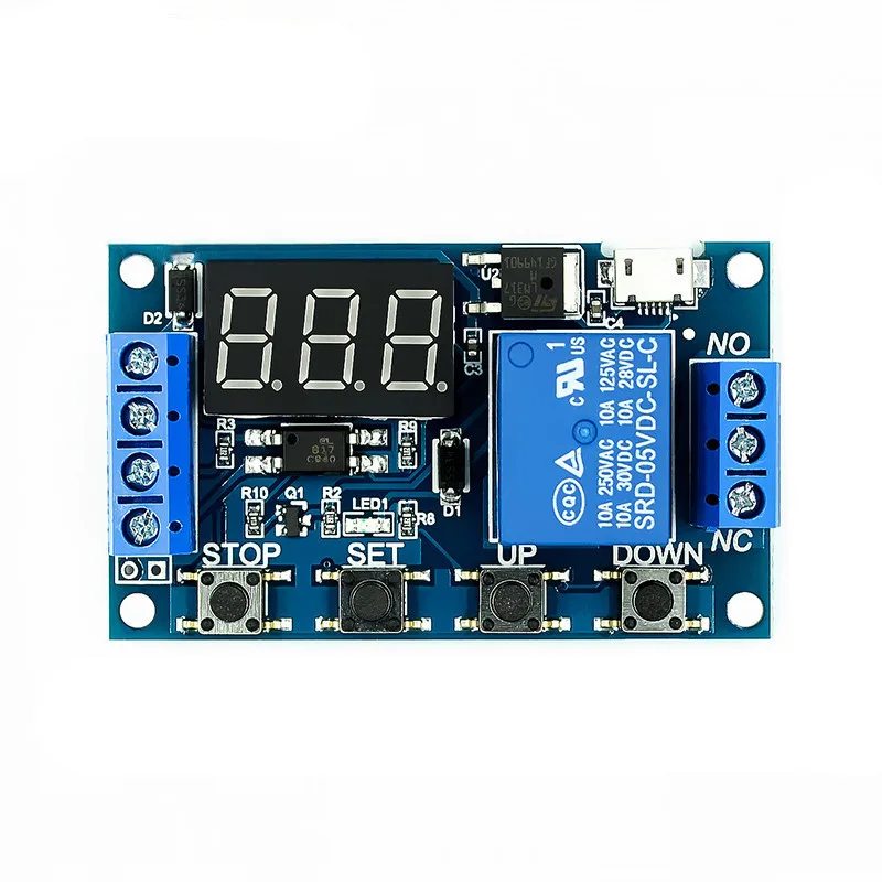 С источником питания от постоянного тока, 6V ~ 30 Вт 12 Вольт 24V 5.0A микро USB силовой цикл вкл./выкл кнопка вкл/таймер выключения на триггер переключениt модуль 1 канал LED синхронизации реле за запозданиевремени модуль