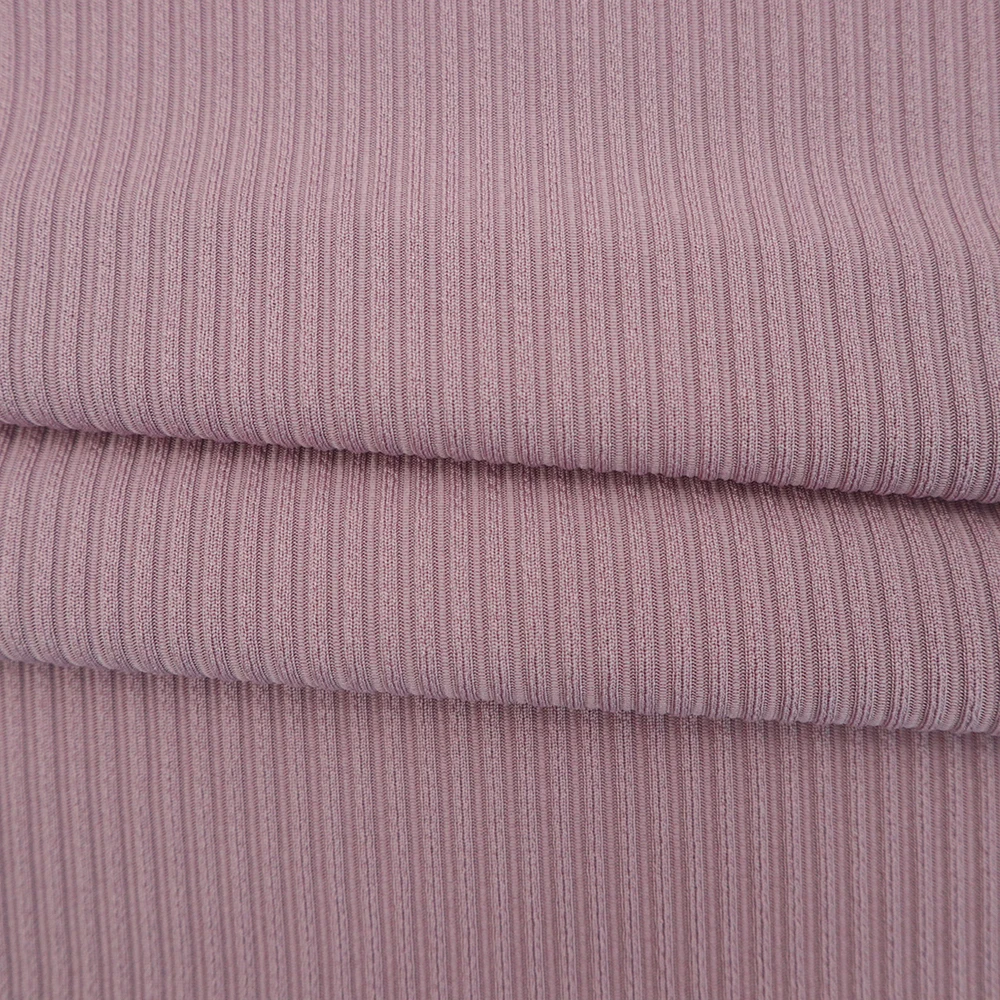 Wholesale Material Striped Knitted 95 Polyester 5 Spandex Stretch Rib Fabrics For Clothing