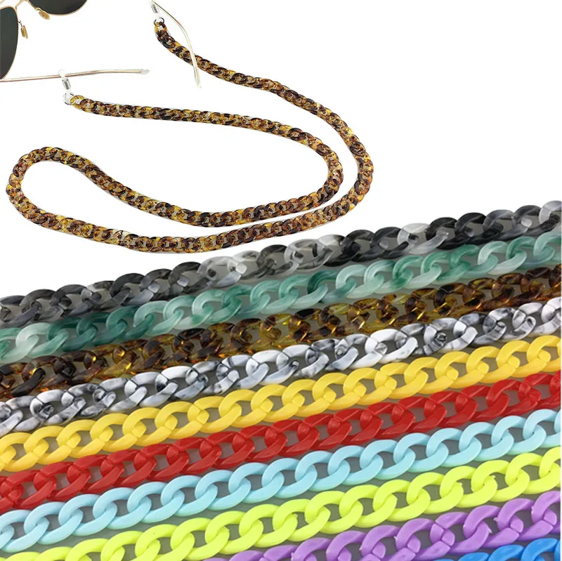 Многоцветный акриловый пластиковый держатель для маскировки лица, шнур для очков, ремешок для очков, фиксатор для очков, цепочки для очков из акриловой черепахи