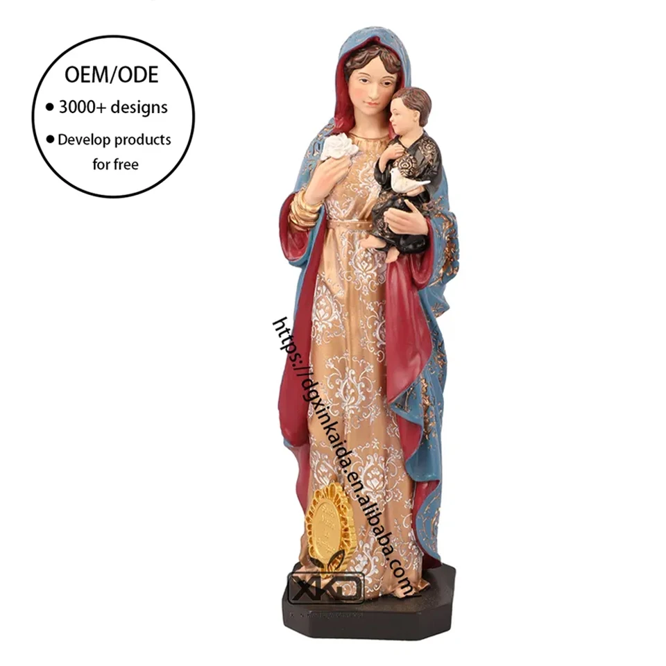 Factory wholesale catholic religious statues resin polyresin assumption of the virgin mary full of grace lady custom