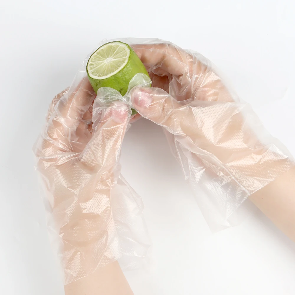 Cheap Multipurpose Disposable Clear Kraft Paper Individually WrappedTransparent HDPE Kitchen Food Grade Plastic PE Gloves